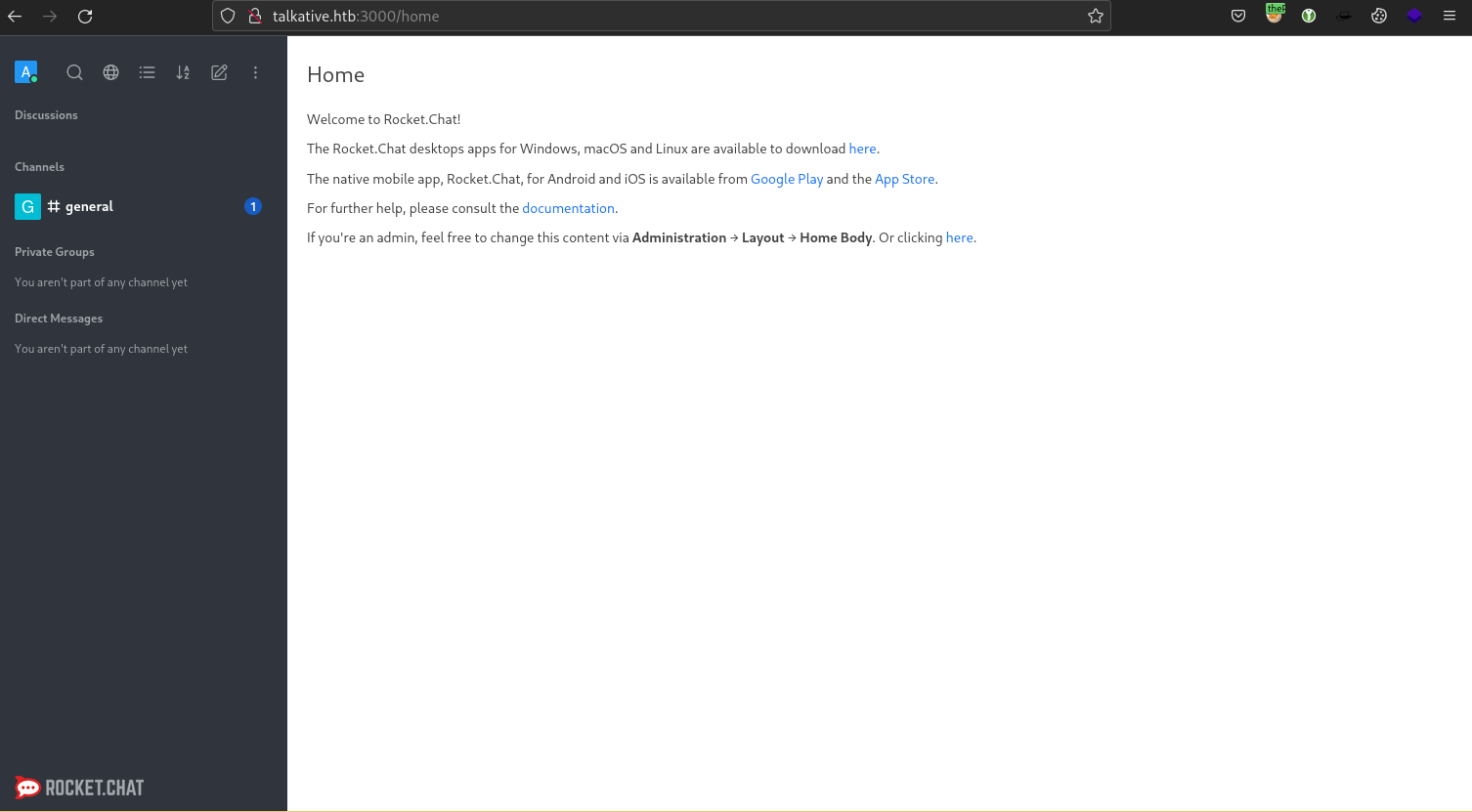 Rocket.Chat Dashboard
